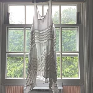 Free People Voile and Lace Trapeze Slip - White